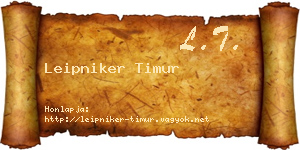 Leipniker Timur névjegykártya
